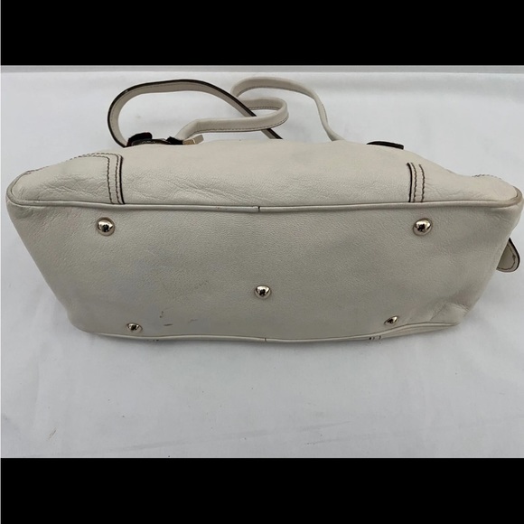 Auth Gucci Princy Boston Bow Web Stripe Offwhite Leather Satchel Shoulder Bag - Picture 10 of 15